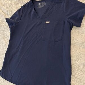 Figs Navy Scrub Top